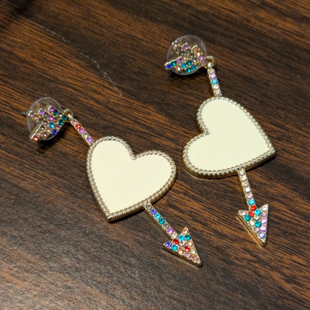 Baublebar Heart Arrow Earrings with Multicolor Accents